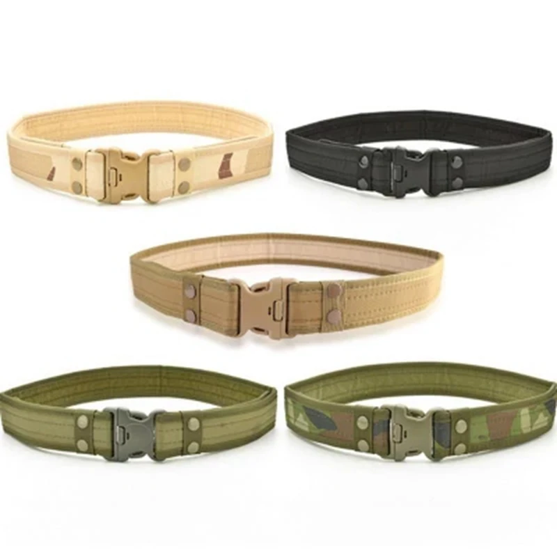 Outdoor Sport Hunting Adjustable Men Belt Camo Camping Sport Airsoft Paintball Canvas Belt Tactical Waistband Hiking