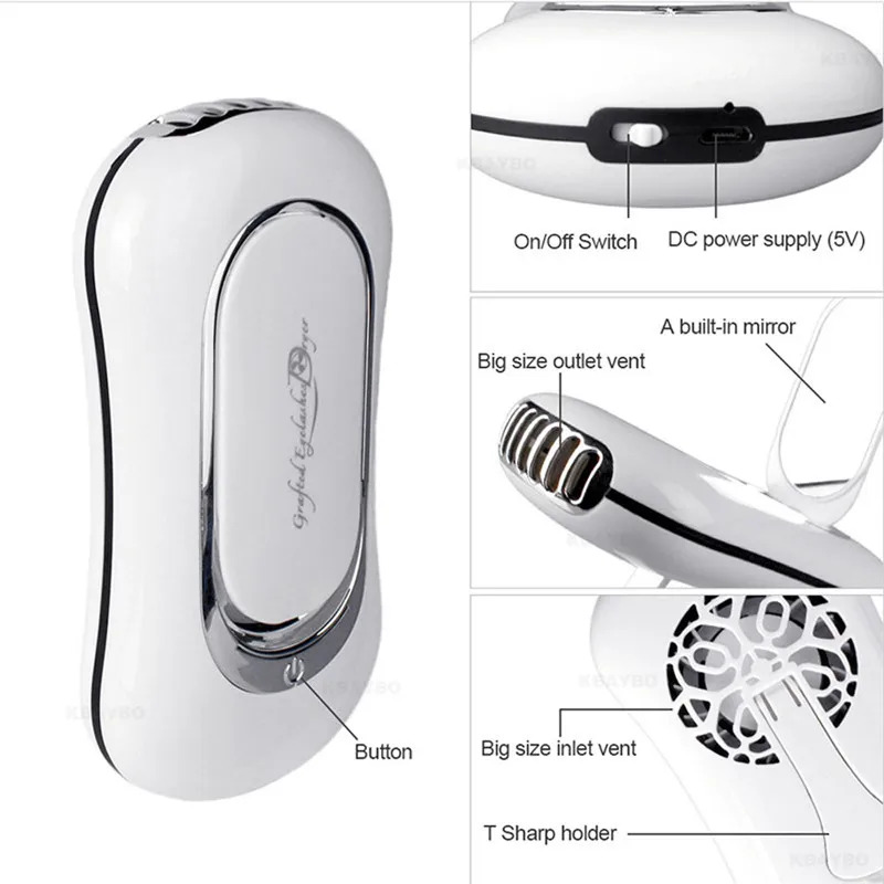 Sèche-ongles portable à air, mini ventilateur, souffleur de colle USB, séchage rapide, faux cils, extension de cils, mascara, faux lissage, séchoir, outils de maquillage, nouveau