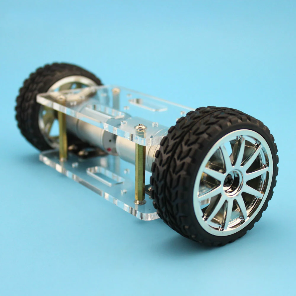 JMT Acrylic Plate Vehical Chassis Frame Self-balanced Mini Two-drive 2 Wheel 2WD DIY Robot Kit 176*65mm Technology Creation Toy