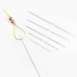 JHNBY 5PCS Big Eye Curved Open Stainless Steel Beading Needles for beads pearls Threading String Cord Jewelry Making Tools Pins