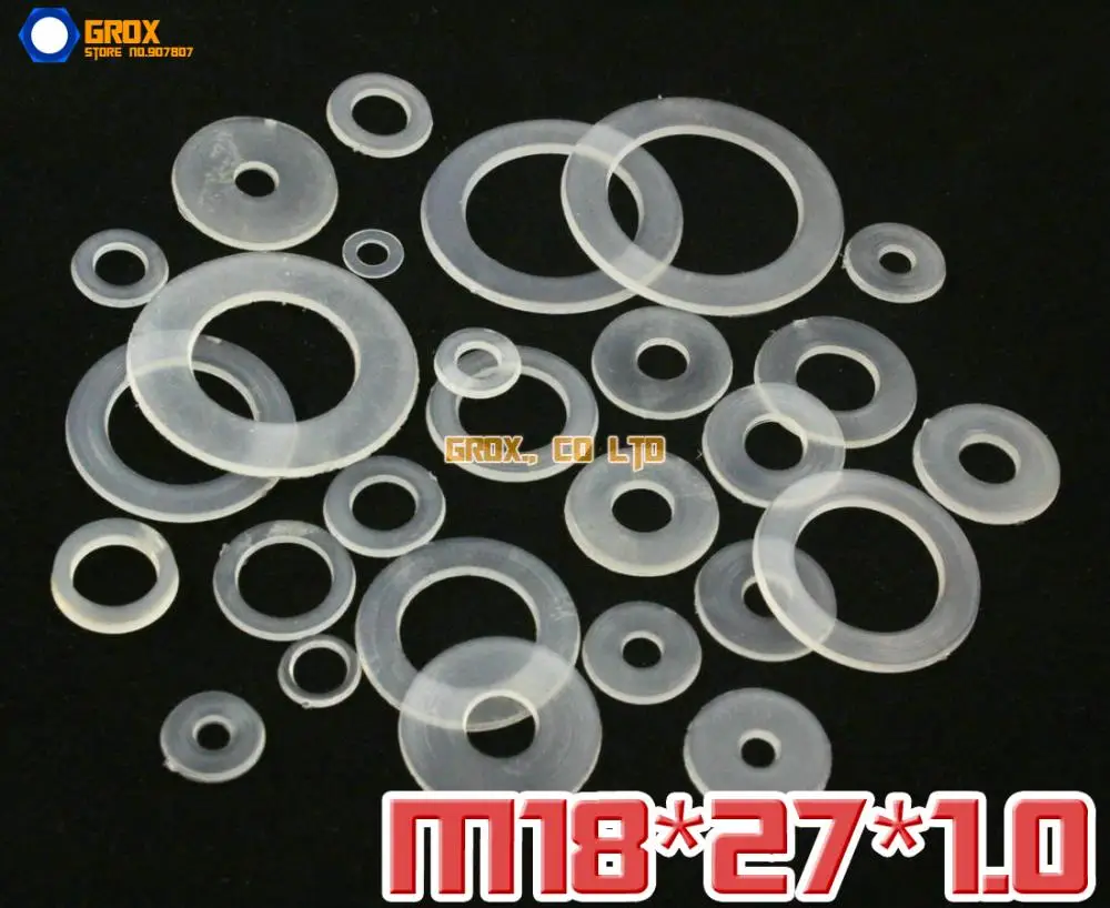 

200 Pieces M18 x 27 x 1.0mm Soft Nylon Flat Washer Insulation Washer