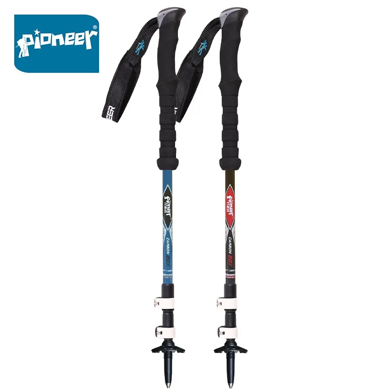 

2023 New Pioneer Outdoor Hiking Trekking Trail Poles Ultralight Carbon Fiber Walking Sticks Telescopic Nordic Walking Canes