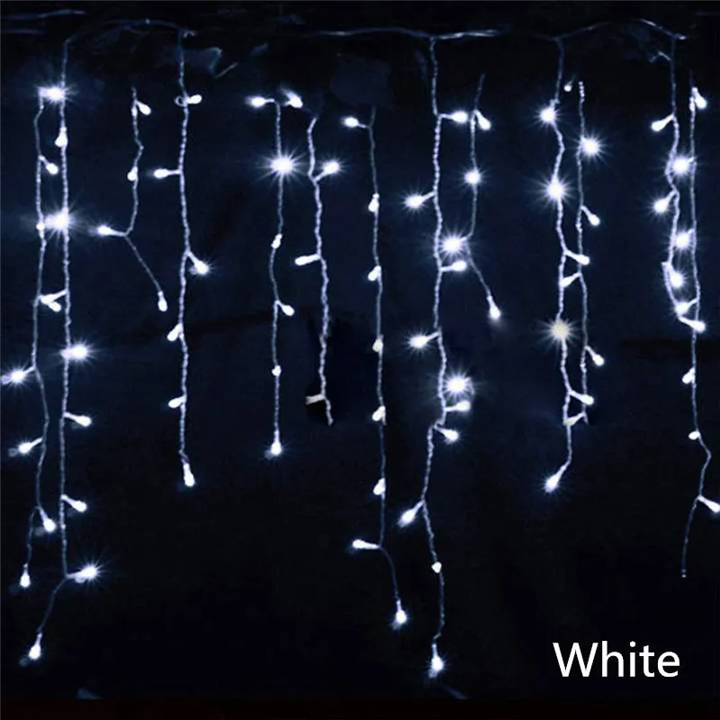 5M Christmas LED Curtain Icicle String Light Droop 0.4-0.6m LED Party Garden Stage Outdoor Waterproof Decorative Fairy Light
