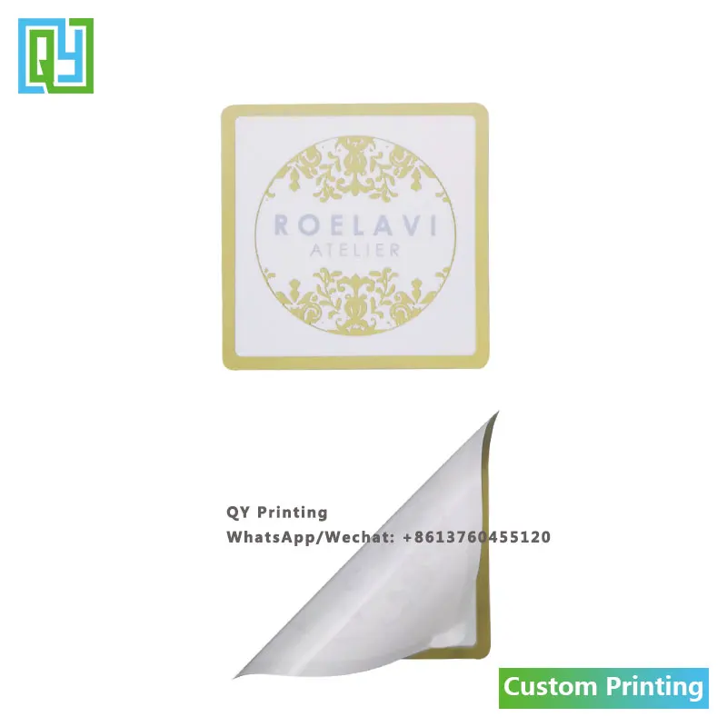 1000Pcs 40X40Mm Gratis Verzending Custom Printing Stickers Goud Kleur Papier Sticker Aangepaste Label