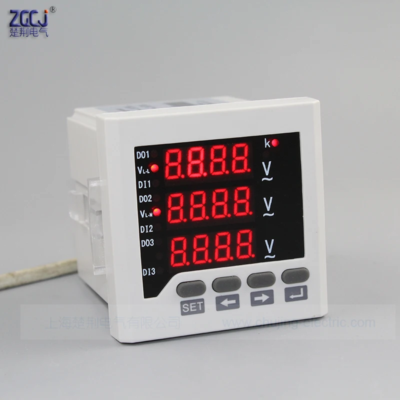 3 phase 3 wire and 4 wire LED digital 3 phase voltage meter ,3 phase panel meter,digital V meter , voltmeter