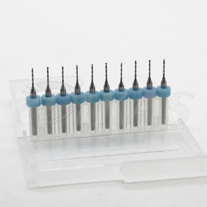 DIKAS 10 pz maniglia Fissa 3.175 micro drill bit di 0.1/0.15/0.2/0.25/0.3/0.35 /0.4/0.45/0.5/0.55/0.6/0.65/0.7/0.75-3/3. 05/3. 1/3. 15