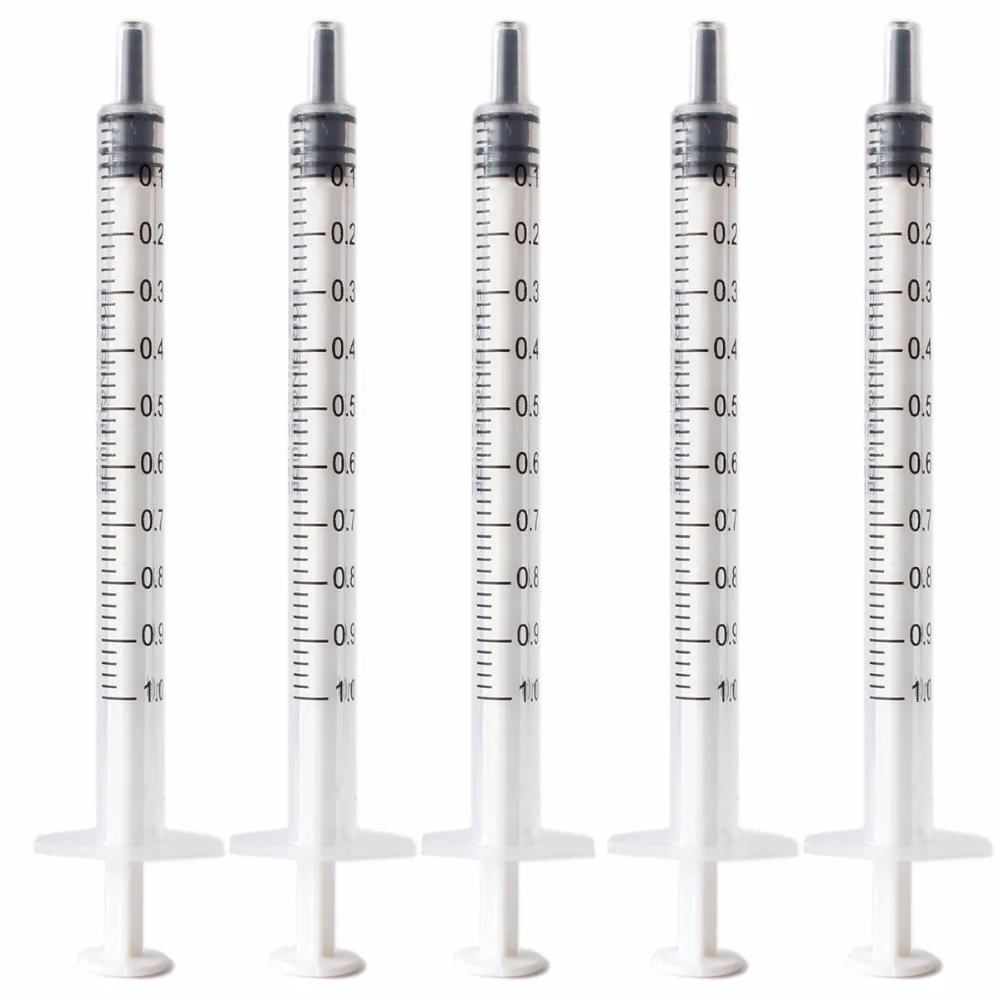 Seringue de 1ml pour injecteur 1cc, non stérile, 50 pièces, pour laboratoire ou industriel