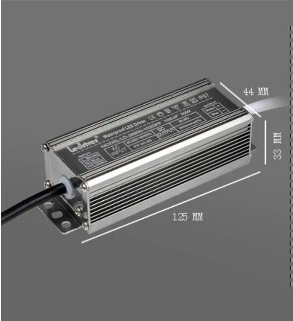 10PCS FREE SHIP 40W 10 SERIES 4 PARALLEL 1200MA LED driver IP67 waterproof power supply LED flood street light 2 years warranty