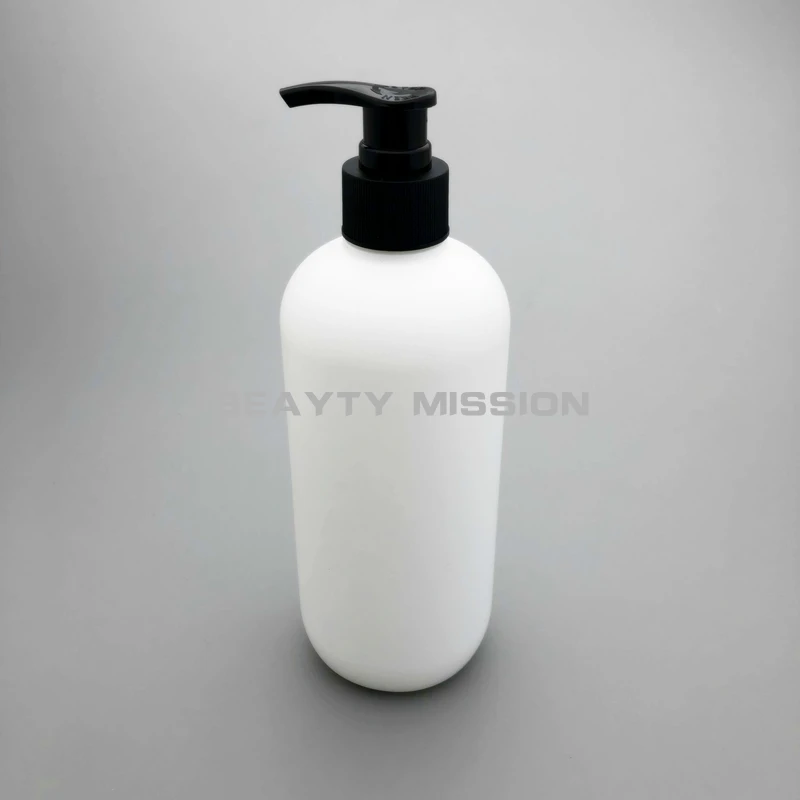 BEAUTY MISSION 500ml 10pcs High-grade White HDPE Bottle With Lotion Pump, Large Size for Shower Gel Shampoo Plastic Empty Bottle