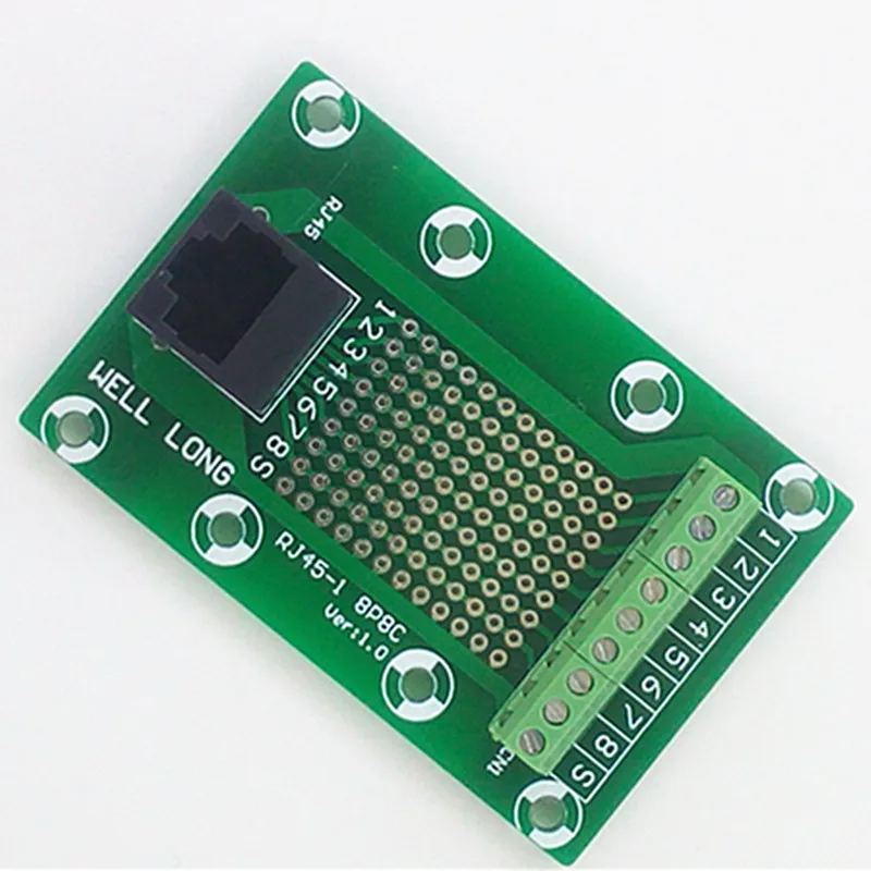 RJ45 8P8C Jack 1-Way  Buss Breakout Board,Terminal Block, Connector.