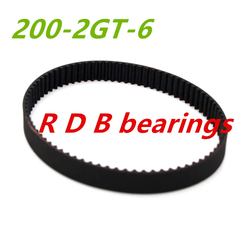 10pcs 3d printer belt closed loop rubber GT2 timing belt 200-2GT-6 teeth 100 length 200mm width 6mm