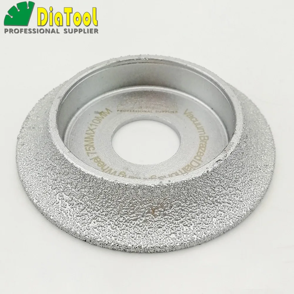 75mmx10MM Vacuum Brazed Diamond  grinding wheel Demi-bullnose edge profile