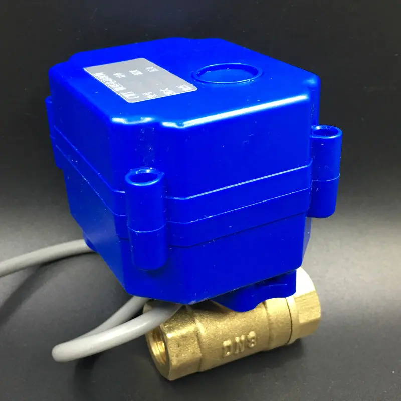 

Hot Sales CR02 Wiring DC12V 2 Way 1/4'' Brass Electric Motorized Ball Valve With 3 Control Wires For Water Automatic Control
