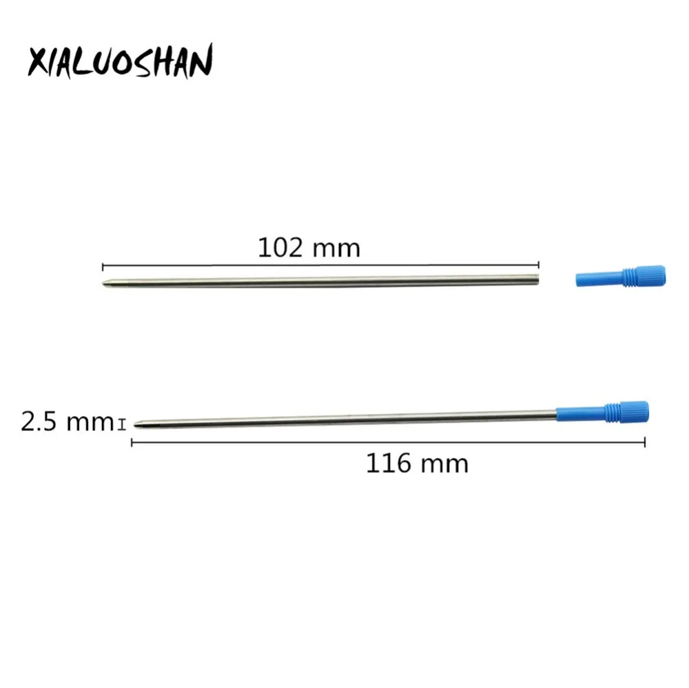 20 Pcs/lot 11.6 cm Long Black Or Blue 2 colors Ink Refill Replacement Ballpoint Pen metal Refills Office Stationery Gifts