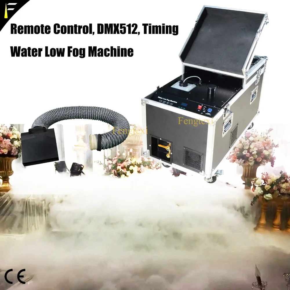 Land Water Base Mist Sprayer Machine 3000w White Heavy Denser Water Low Fog Machine with Smoke Exhaust Pipe and Flight Case Kit