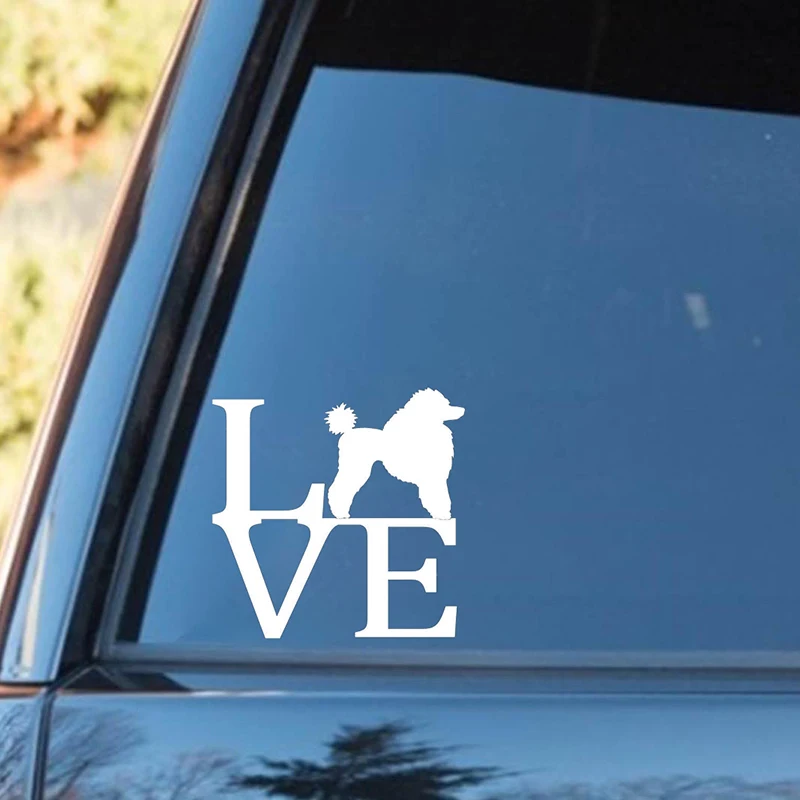 Poodle Love Dog Decal Sticker For Car Truck Van Wall Mirror Toy Art Rear Window Car Stickers