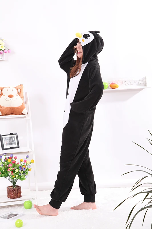 EIGHT UP Penguin Black Kigurumi Onesies Unisex Sleepsuit Adult Pajamas Cosplay Costumes Animal Jumpsuit For Male Famale