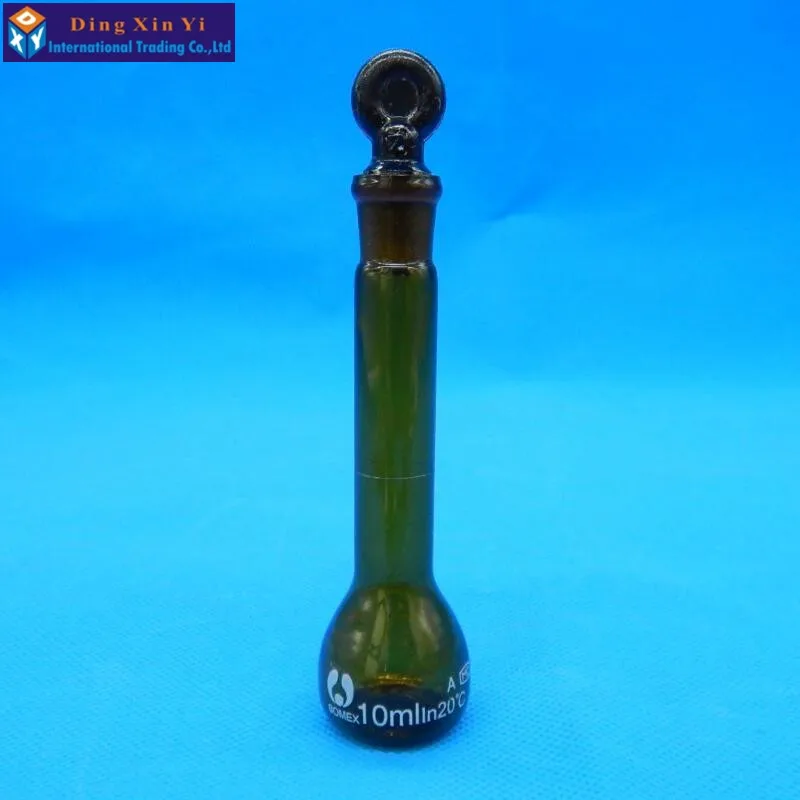 10ml brown volumetric flask Constant volume bottle flint glass brown flask volumetric Laboratory volumetric flask