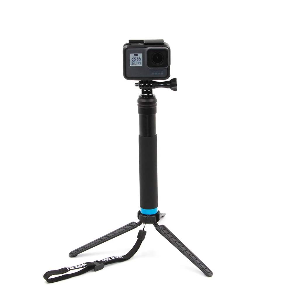 확장 가능한 삼각대 마운트 DJI Osmo 2 GoPro 10 9 8 7 6 5 4 Max Insta360 R 전화 셀카 스틱 액세서리 용 핸드 헬드 모노 포드 폴