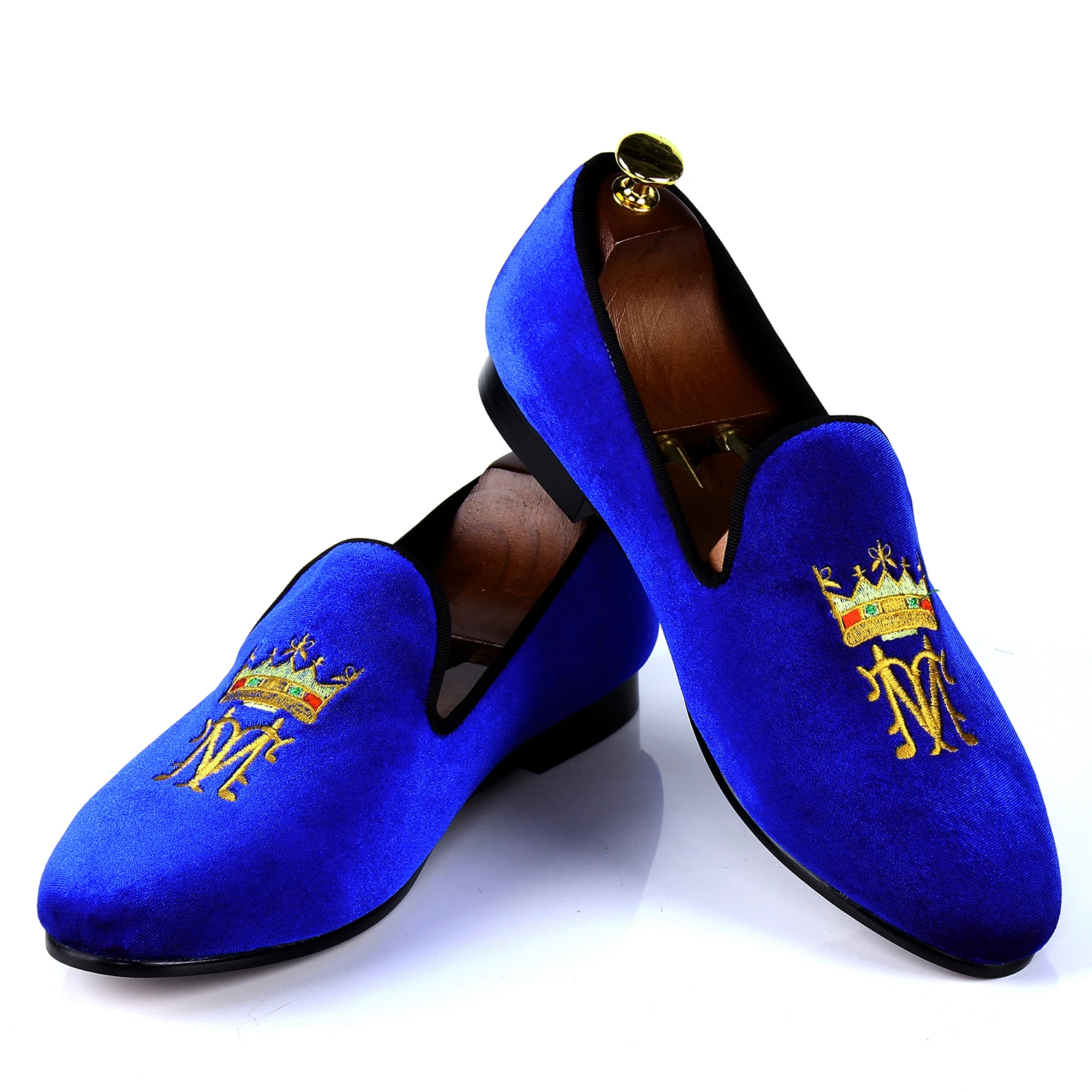 

Harpelunde Shoes For Men Driving Loafer Shoes Blue Velvet Slippers Size 8-14