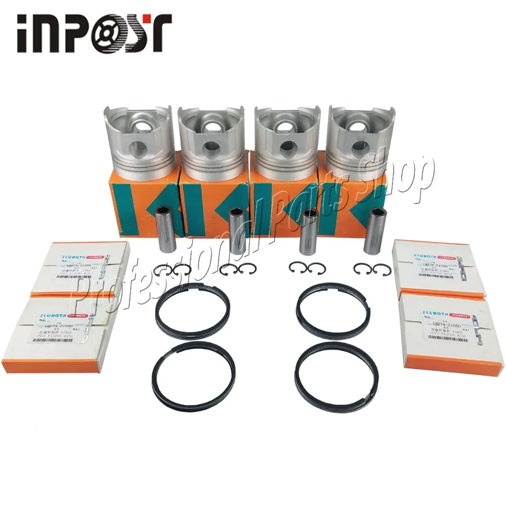 New Overhaul Engine Rebuild Kit Set Cylinder Liner for Kubota V1902 Engine New Holland L555 L553 Loader Bobcat 231