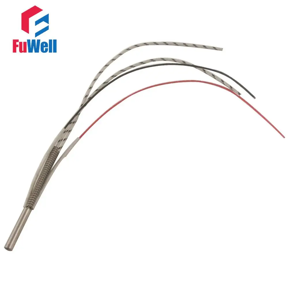 (Accept Custom) 304 Stainless Steel Single Head Heating Cartridge Heater with Type K Thermocouple 10mm Tube Diameter