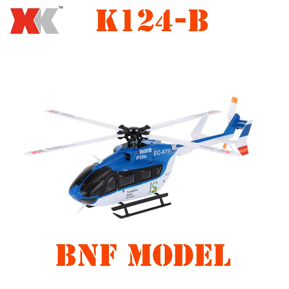 WLToys XK BNF EC145 K124B RC Helicopter 2.4G 6CH 3D 6G System Brushless Motor BNF RC Quadcopter Drone Without Transmitter