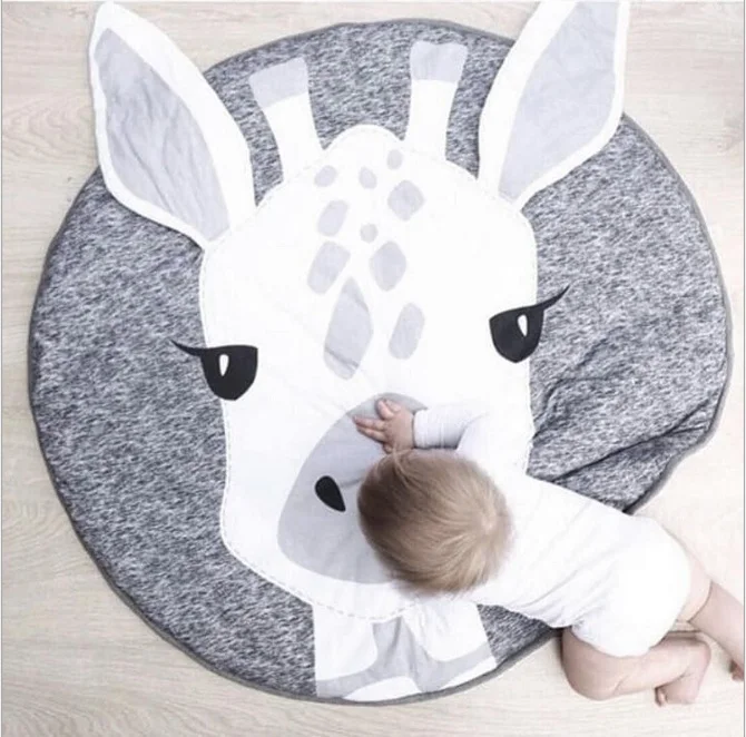 90CM Round Baby Playmat Nursery Rug Crawling Mat Teepee Floor Mats Soft Play Rugs Creeping Children Room Decorative Carpet Pads