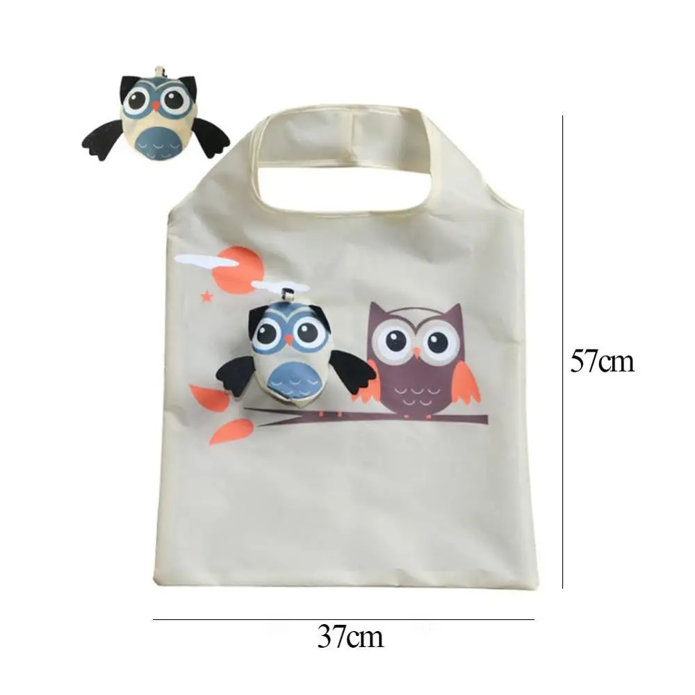 Cute Animal Owl Shape Folding Shopping Bag Eco Friendly Ladies Gift Foldable Reusable Tote Bag Portable Travel Shoulder Bag