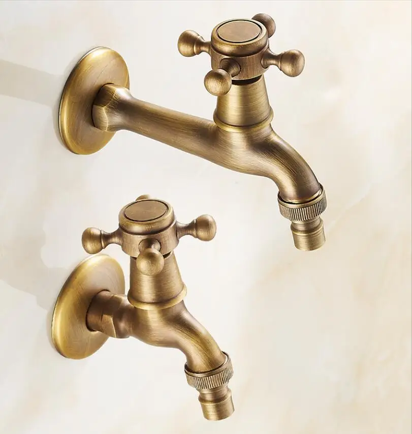 صنبور خارج الباب مجموع النحاس حديقة الحنفية الحائط العتيقة الانتهاء بيغكوك غسالة صنبور #4