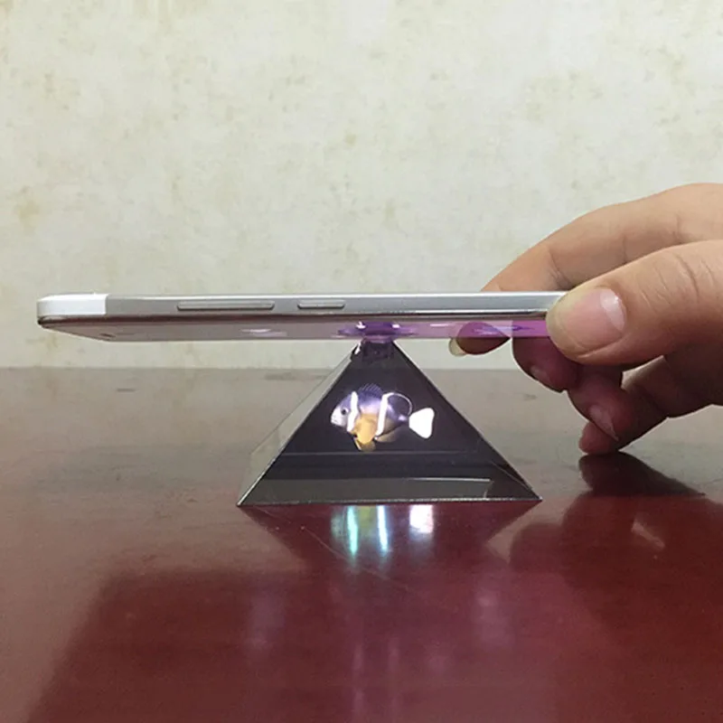 Dropshipping 3D Hologram Pyramid Display Projector Video Stand Universal For Smart Mobile Phone стойка для микрофона proyectores