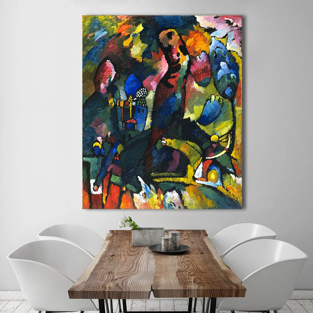 Abstract Wall Art Pictures For Living Room Home Decor Handmade Oil Painting Canvas Art Picture with an Archer Wassily Kandinsky