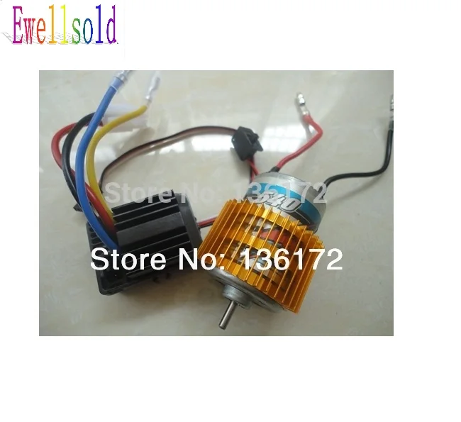 Ewellsold 1/10 rc car 540 Brush motor + 320A 40amp Brush ESC waterproof WP-1040