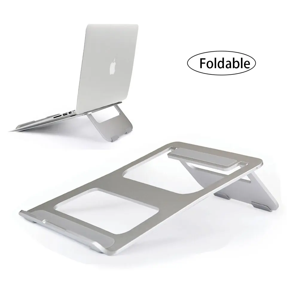 Suporte de liga de alumínio acoki para laptop, suporte ajustável dobrável portátil para notebooks e tablets macbook air pro ipad