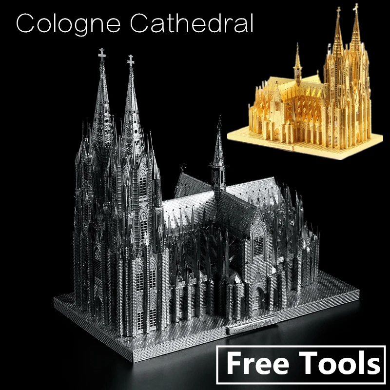 MMZ รุ่น Microworld 3D ปริศนาโลหะรุ่น Cologne Cathedral อาคารชุด J030 DIY 3D เลเซอร์ตัดของเล่นจิ๊กซอว์สำหรับผู้ใหญ่