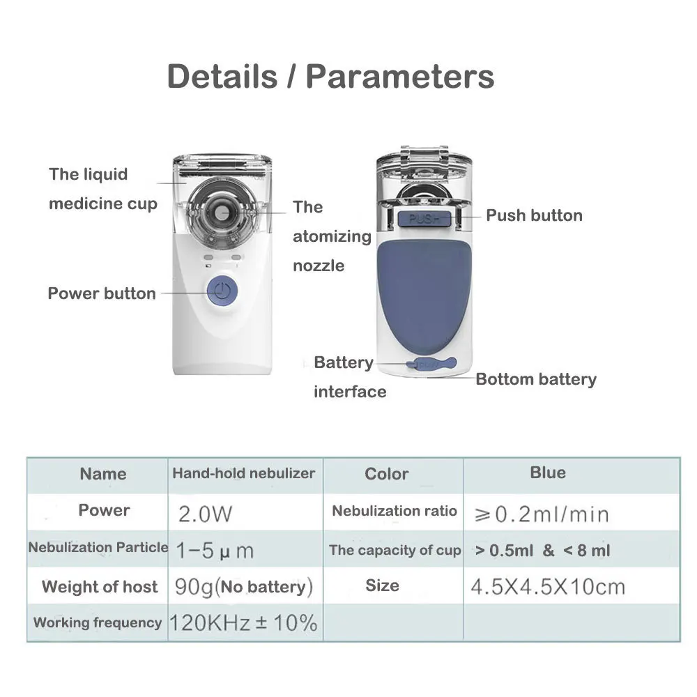 Mini Automizer For Children Adult Inhaler Nebulizador Portable Ultrasonic Mesh Nebulizer Spray Aromatherapy Steamer Health Care