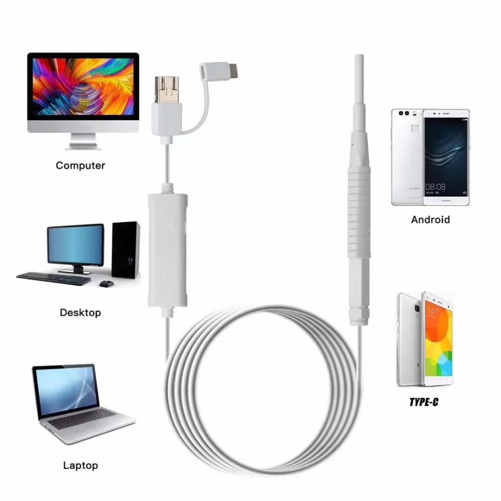 3in1 3.9mm /5.5mm  USB/WIFI  Ear Pick Endoscope Camera Ear Wax Cleaner Otoscope Earscope Borescope