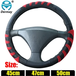 Größe 45 cm 47 cm 50 cm schwarz rote Kunstleder -Leder -Lenkradabdeckung Massage -Projekt für SUV -Bus -Direktion Rad des Scania -LKW -Bootes 10 Hauptverkäufe Scania 450 - №6