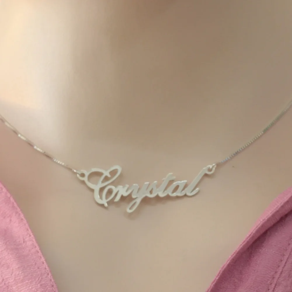 

Personalized Name Necklace Fashion Nameplate Jewelry Wholesale Customized Solid Silver Name Necklaces