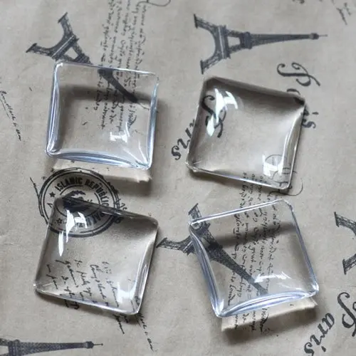 

Free shipping!!!!DIY jewelry findings-20mm square 6mm thick Glass Cameo Cabochon