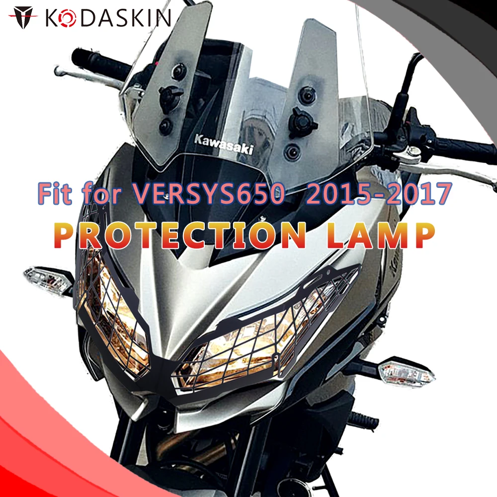 

KODASKIN Motorcycle Headlight Protection Cover Grille Guard for Versys 650 versys650 2015-2017