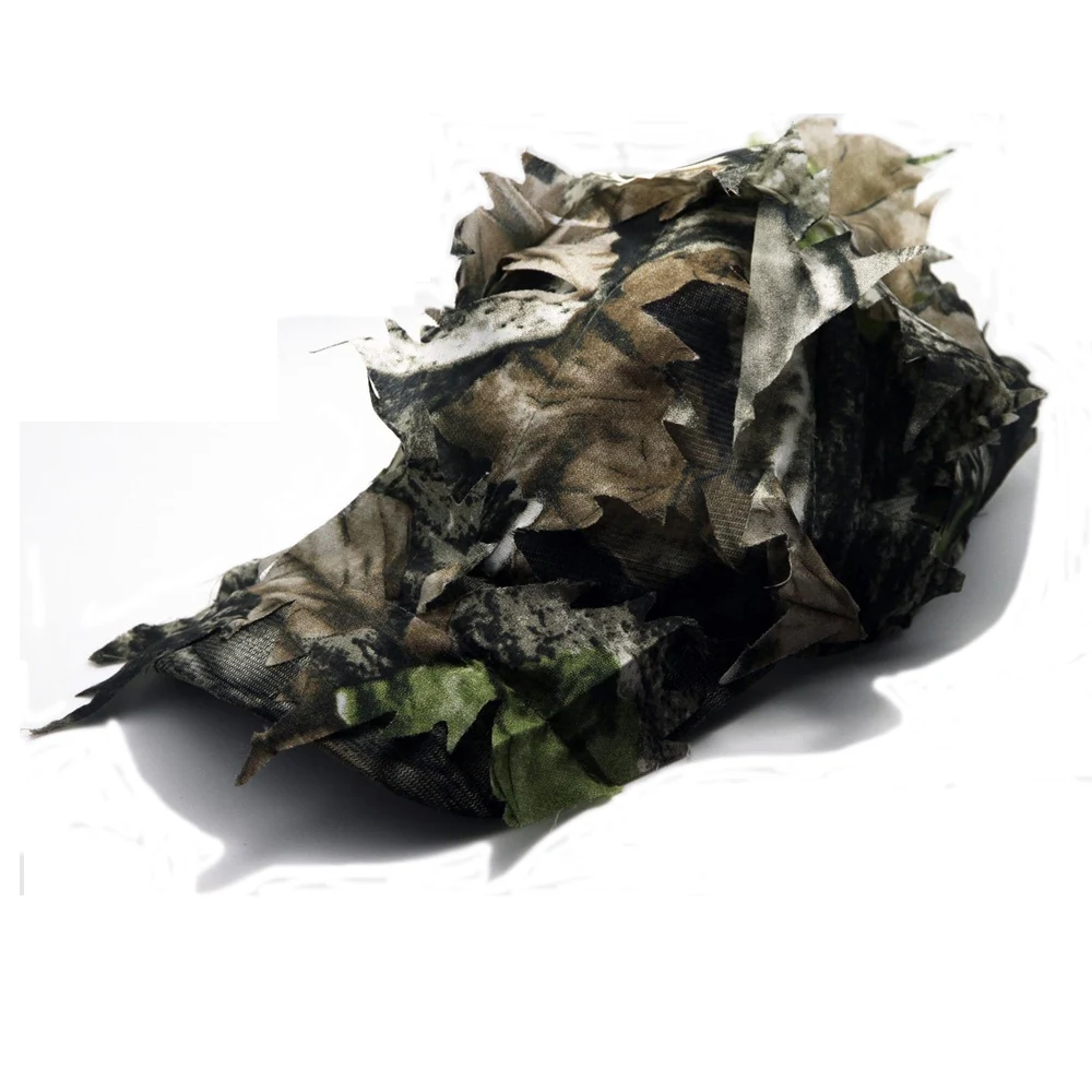 GUGULUZA Outdoor Tactical Camouflage Cap With Bionic Leaf Camo Hunting Hat Sniper Hidden Jungle Hat