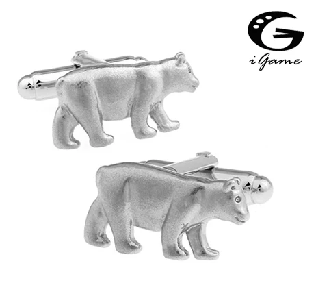 IGame-lèvent de manchette en argent et cuivre pour hommes, bijoux grizzlies, design animal et ours, vente en gros et au détail