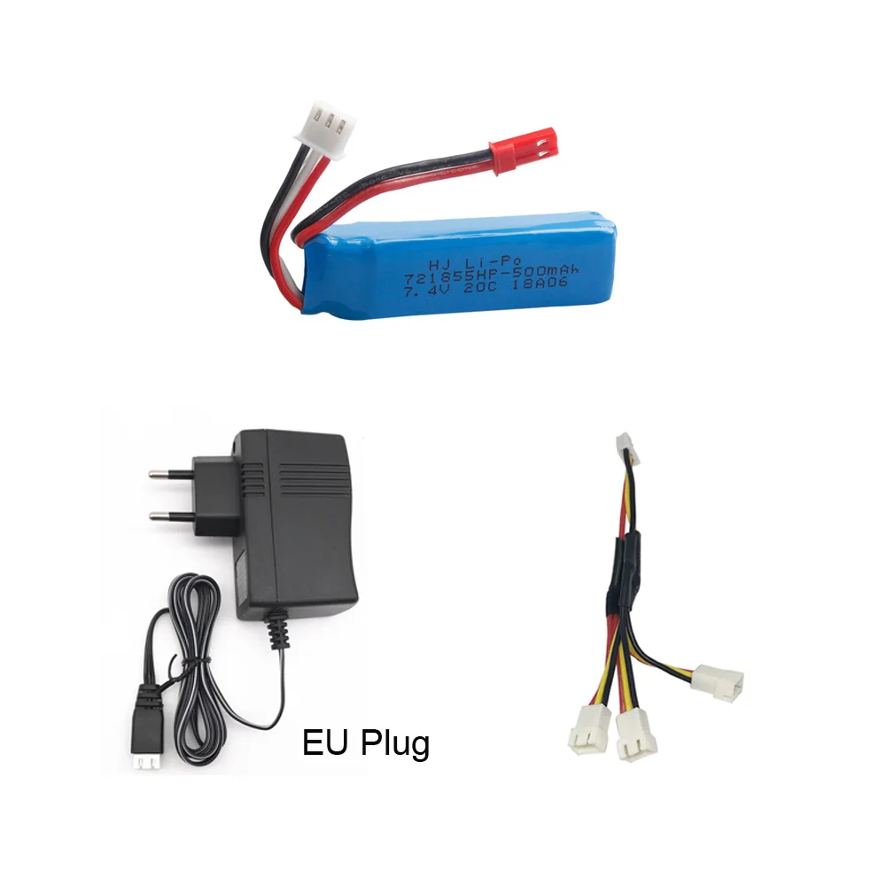 

2S 7.4V 500mah Battery with charger set for WLToys A202 A212 A222 A232 A242 A252 WL R/C Car Spare Parts Toy Accessory 721855HP