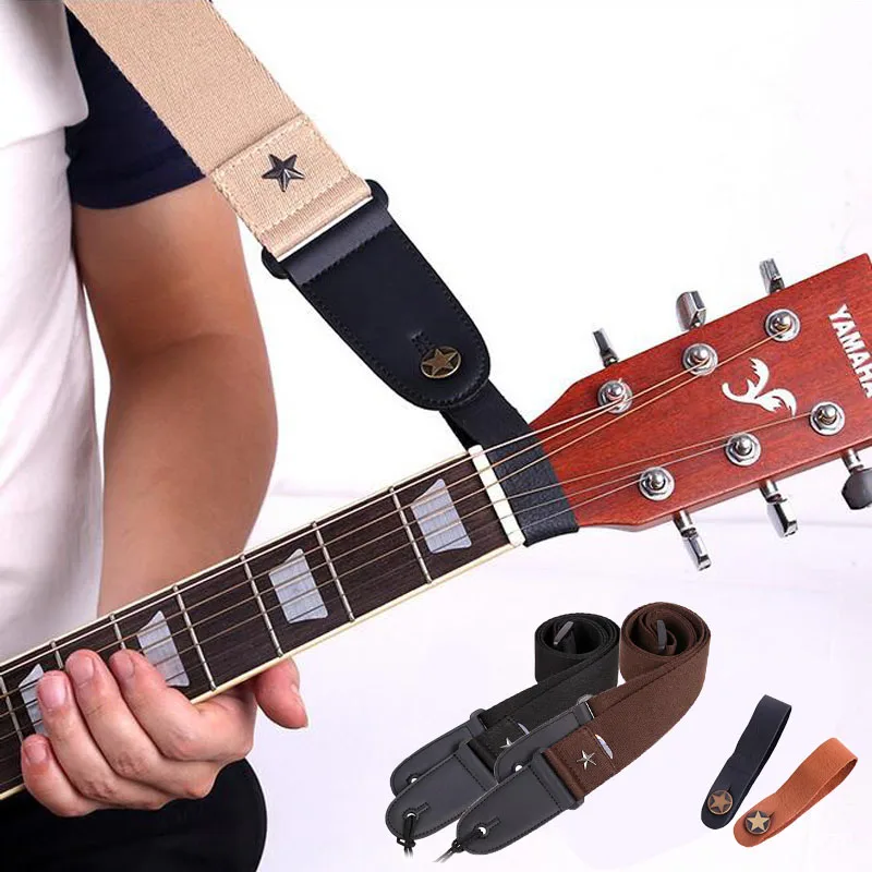 Leather Guitar Neck Strap Holder Button Headstock Adaptor Adjustable Guitar Strap Belt Parts & Accessories