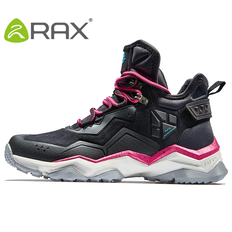 RAX-Botas de couro impermeável para mulheres, sapatos de montanhismo, tênis esportivos, corrida, caminhada, trekking, 2024