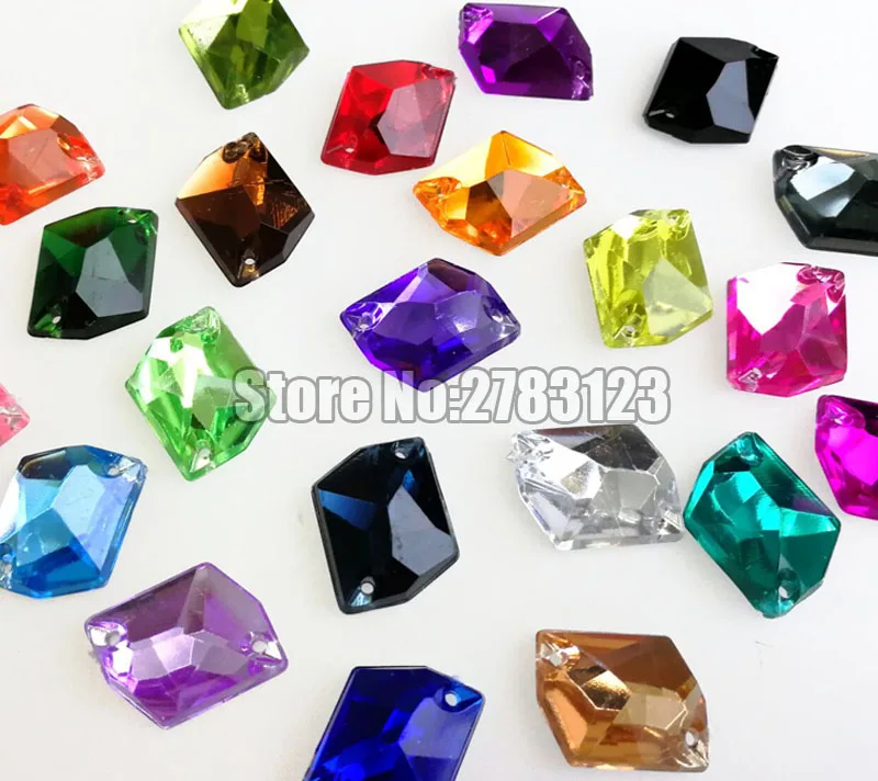 Diamantes de imitación acrílicos con forma de hielo, accesorios de ropa diy, 50 piezas, 14x17mm, 17x22mm, alta calidad