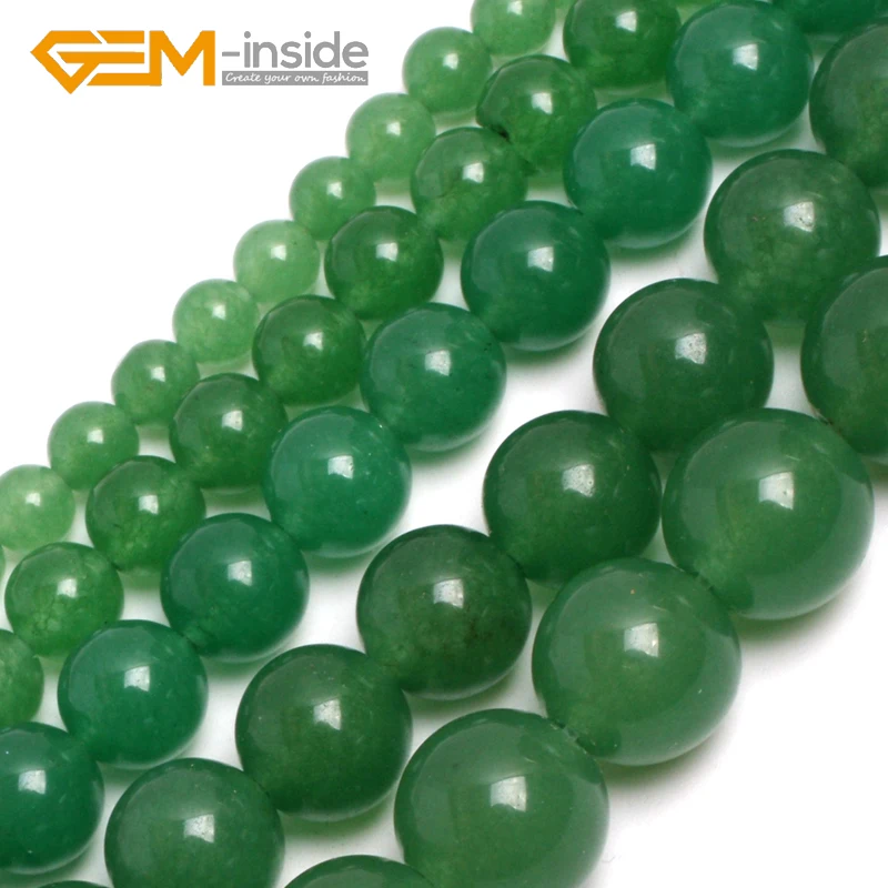 

4-18mm Round Green Aventurine Jades Gem Stone Beads For Jewelry Making Beads Strand 15" DIY Wholesale Gem-inside