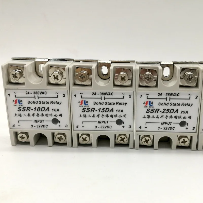 Solid state relay SSR-10DA  SSR-15DA SSR-25DA SSR-40DA 10A 15A25A 40A actually 3-32V DC TO 24-380V AC SSR 10DA 25DA15DA 40DA