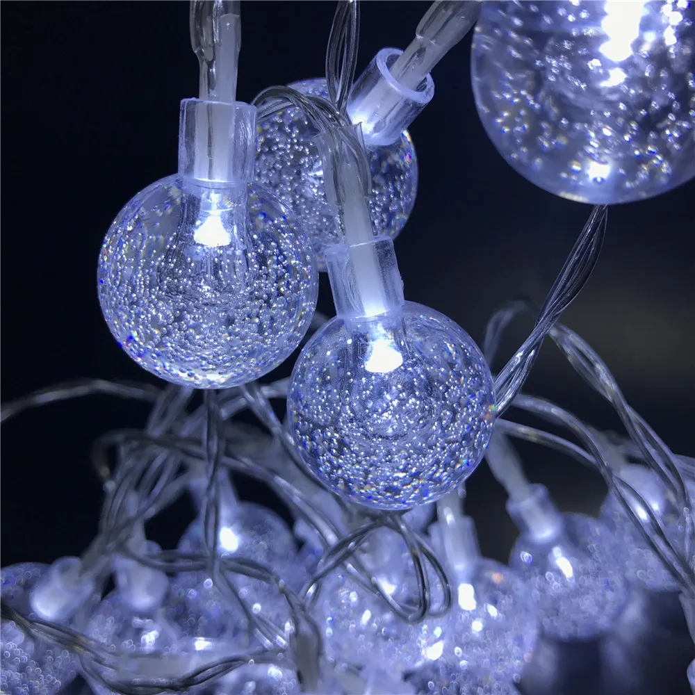 3M 6M Globe Festoon Ball LED String Light Warm White Fairy Holiday For Party Christmas Wedding Decoration AA Battery Operated